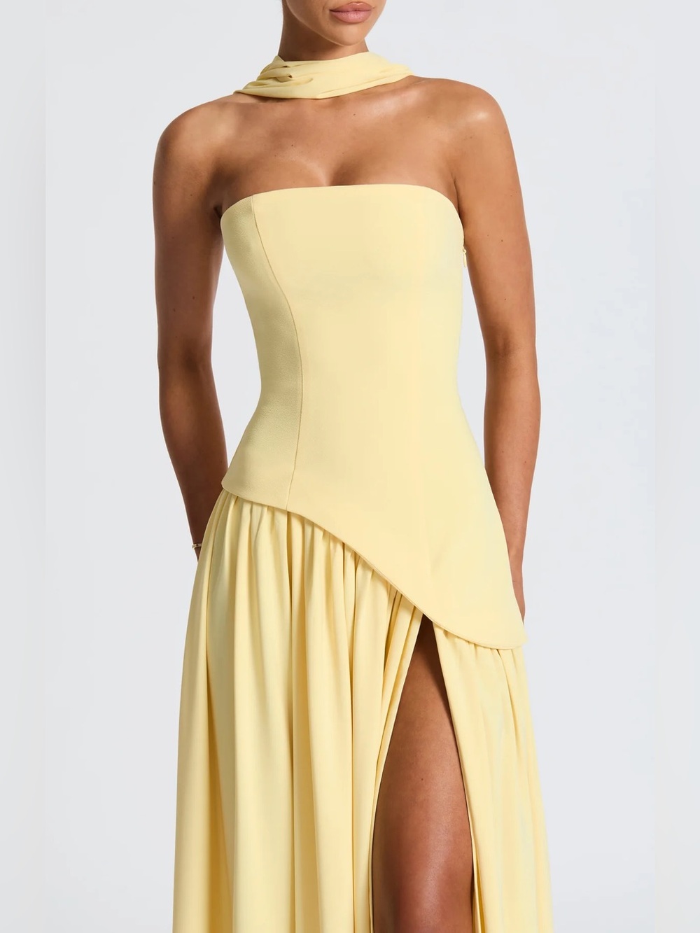 New BabyBoo Women MALIYAH MAXI DRESS LEMON Size Medium - Picture 11 of 16